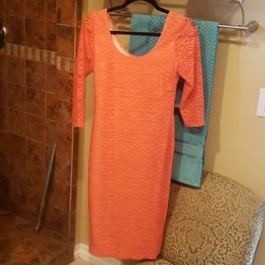 Form fitting coral dress